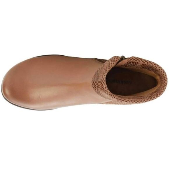 Walking Cradles Womens Emmy Warm Taupe Nappa Patent Snake Print Bootie 9 W - Picture 5 of 6